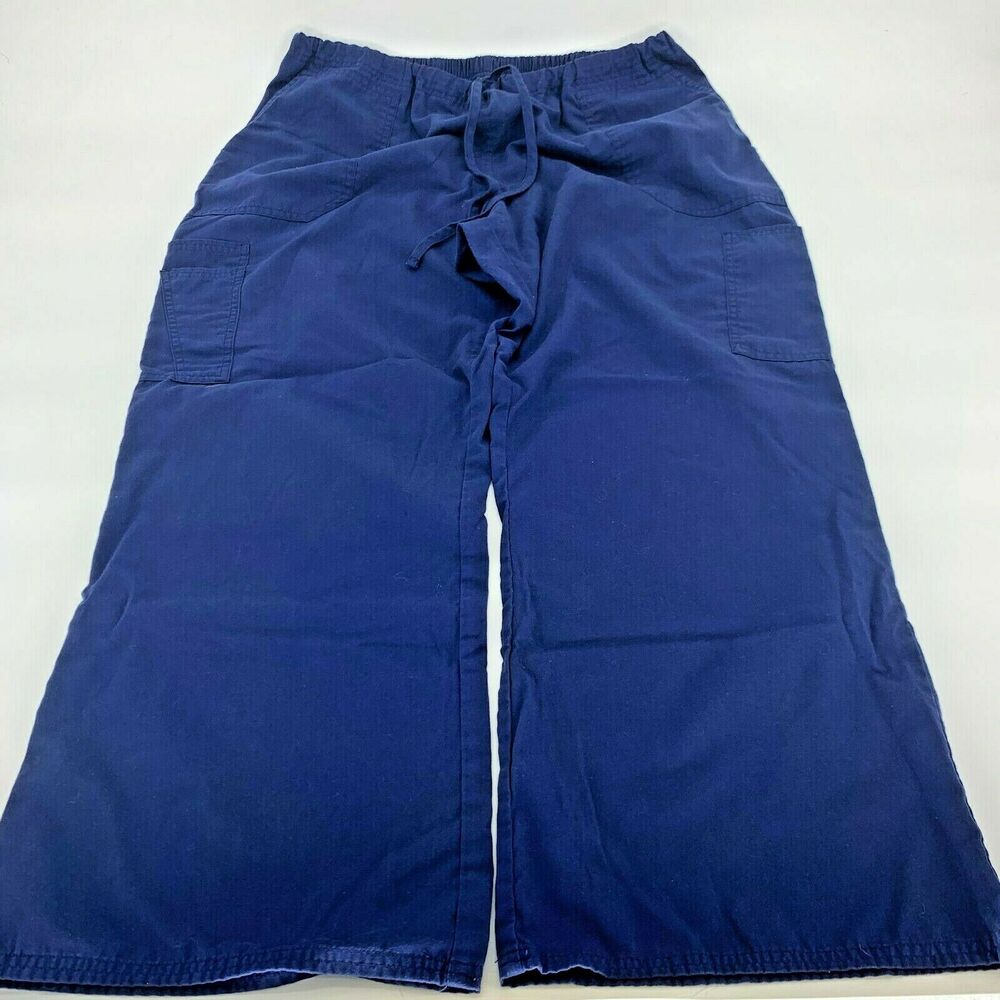 Scrub Star Womens Scrub Pants Nursing Career Blue Drawstring Waist Sz XL Petite